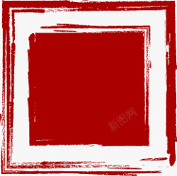 古风正方形红印章边框素材