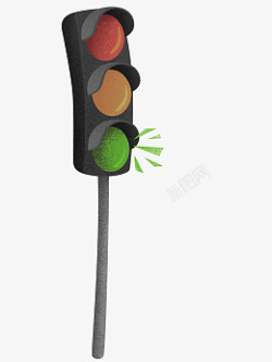 红色黄色绿色红绿灯交通马路素材