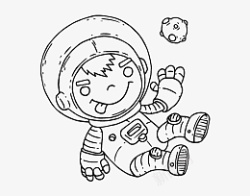 绘制宇航员着色书外层空间绘画宇航员素材
