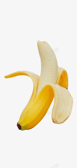 剥开的香蕉黄色剥开皮香蕉高清图片