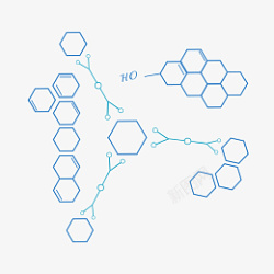 分子结构式素材六边形化学分子插画高清图片