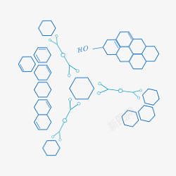 矢量分子结构式六边形化学分子插画高清图片