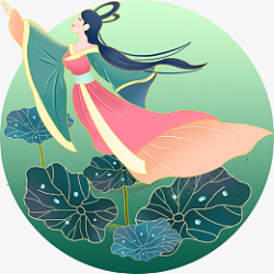 中秋节月亮奔月嫦娥素材