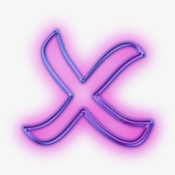 蓝紫色效果字母x素材