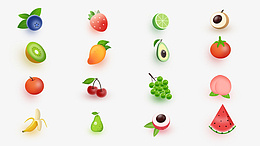 水果可爱的水果图标图标