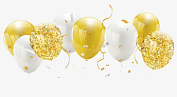 金色和白色气球PNG素材