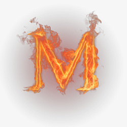 附身火焰效果字母M高清图片