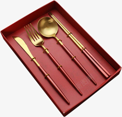 餐具叉子勺子筷子刀套装素材