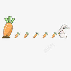 小兔子胡萝卜分割线素材