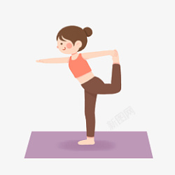 做瑜伽女孩健身锻炼素材