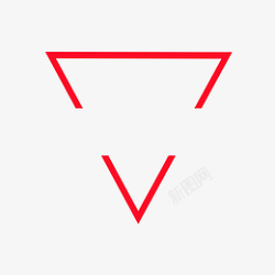 红色倒三角形素材