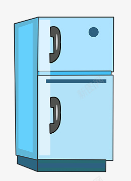 手绘蓝色冰箱插画png免抠素材_88icon https://88icon.com 卡通冰箱 手绘冰箱 蓝色冰箱 小冰箱 冰箱 家电 手绘 插画