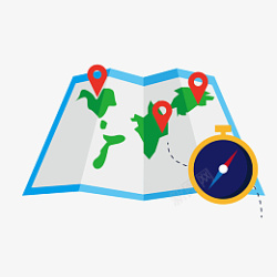 目的地指南针旅行旅游地图素材