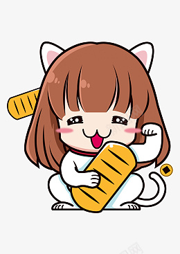 可爱卡通猫咪女孩png免抠素材_88icon https://88icon.com 可爱 猫咪 卡通 女孩