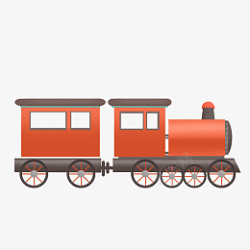 红色小火车免抠PNG素材素材