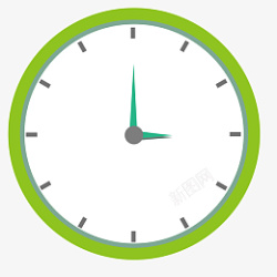 绿色钟表装饰素材免费素材