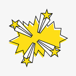 黄色五角星爆炸波普对话框元素图案素材