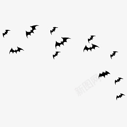 黑色万圣节蝙蝠插画png免抠素材_88icon https://88icon.com 节日 起飞 飞舞 黑色