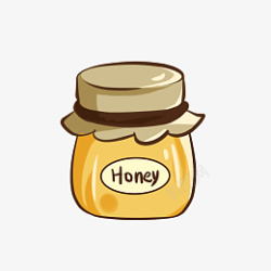 养生蜂蜜瓶装蜂蜜插画素材