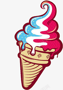 蓝色红色冰淇淋psd免抠素材_88icon https://88icon.com 夏日 冰淇淋 红色 蓝色