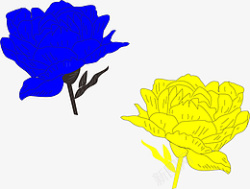 花朵盛开的花蓝色黄色花朵素材