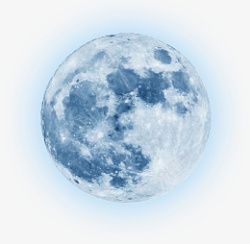 发光蓝色月亮素材