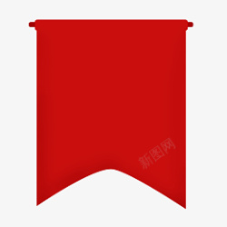 卡通矢量中国红卷轴旗帜素材