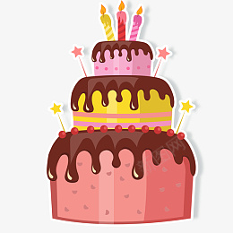 三层卡通手绘巧克力蛋糕png免抠素材_88icon https://88icon.com happybrithday 点着蜡烛的生日蛋糕 免费下载 多彩蛋糕 生日 祝福