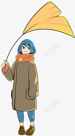 秋天银杏叶卡通人物png免抠素材_88icon https://88icon.com 秋天 银杏叶 卡通 人物