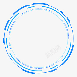 蓝色科技通用圆圈边框png免抠素材_88icon https://88icon.com 科技感 圆圈 圆环 实用 环形 科技 简单 蓝色 边框 通用