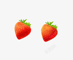 手绘草莓商业插画图素材