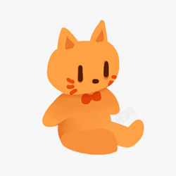 手绘风猫咪玩偶卡通橙色可爱橘猫素材