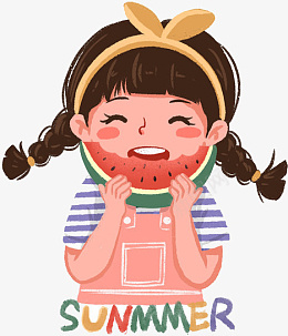 夏天吃西瓜的可爱小女孩png免抠素材_88icon https://88icon.com 夏天 吃西瓜 可爱 小女孩
