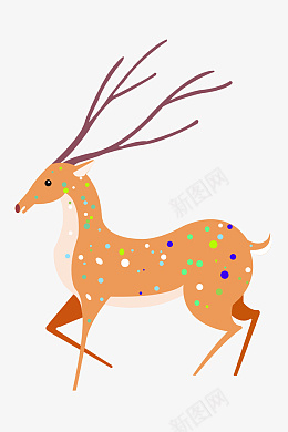 彩色斑点的小鹿png免抠素材_88icon https://88icon.com 小鹿 鹿 动物 彩色斑点鹿