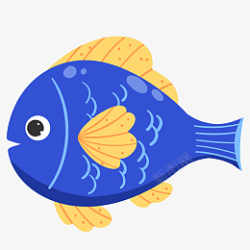 鱼装饰彩色生物鱼类蓝色素材
