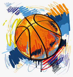 卡通抽象篮球插画素材