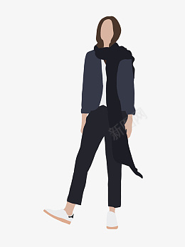 带着围巾的女性青年插画形象人物素材png免抠素材_88icon https://88icon.com 插画 女性 戴着围巾 冬天 人物素材