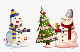 卡通圣诞小雪人png免抠素材_88icon https://88icon.com 卡通 圣诞 小雪人 节日 装饰