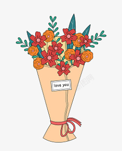 教师节爱你花朵一束花素材