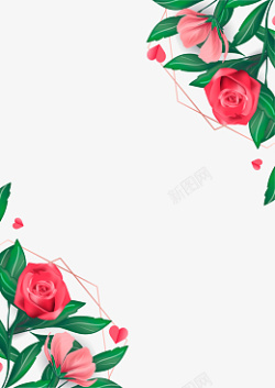 情人节玫瑰花海报装饰素材