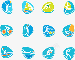 蓝色的蓝色体育运动图标设计素材图标
