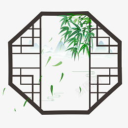 中国风窗型边框png免抠素材_88icon https://88icon.com 中国风 边框 装饰 八边形
