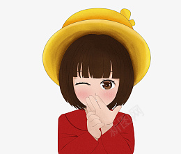 黄色帽子的小女孩png免抠素材_88icon https://88icon.com 帽子 红色 黄色 微笑