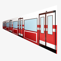 扁平风格红色侧面的地铁素材