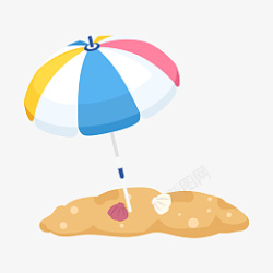 旅游海边度假沙滩伞素材