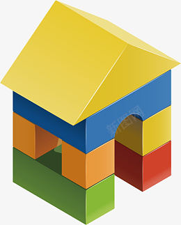 彩色的枫叶乐高房子图标