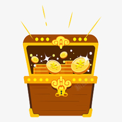 发光的宝箱矢量游戏金币宝箱高清图片