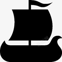 船文化维京船图标图标