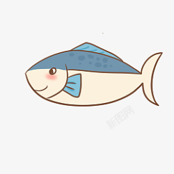 鱼类蓝橙可爱海洋动物蓝背鱼插画练高清图片