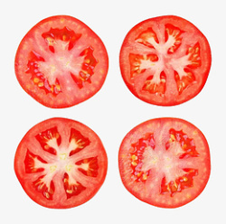 四片切开的红番茄素材